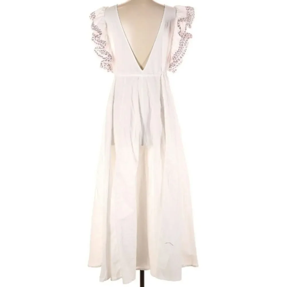 Free People Criss Cross Ruffle Shoulder Small Jumpsuit